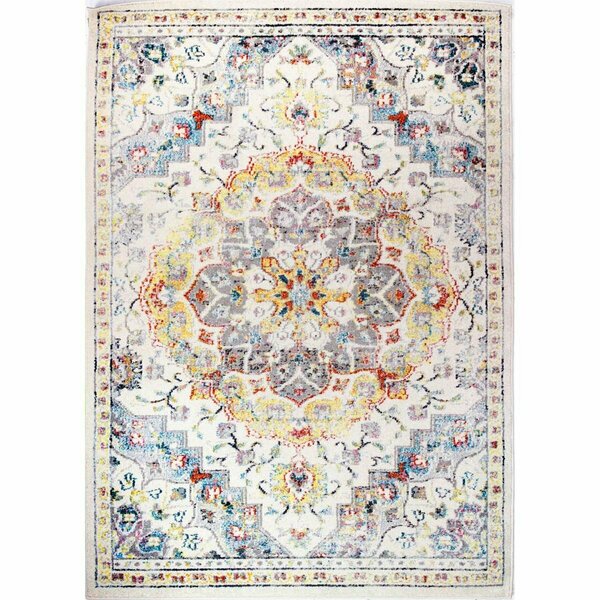 Bashian 2 ft. 6 in. x 8 ft. Dakota Collection Transitional Polypropylene Power Loom Area Rug, Ivory D113-IV-2.6X8-MH705